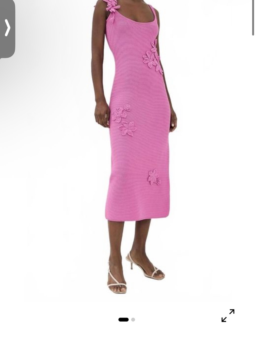 AMUR Hot Pink Floral-Appliqué Knit Dress - Picture 2 of 6